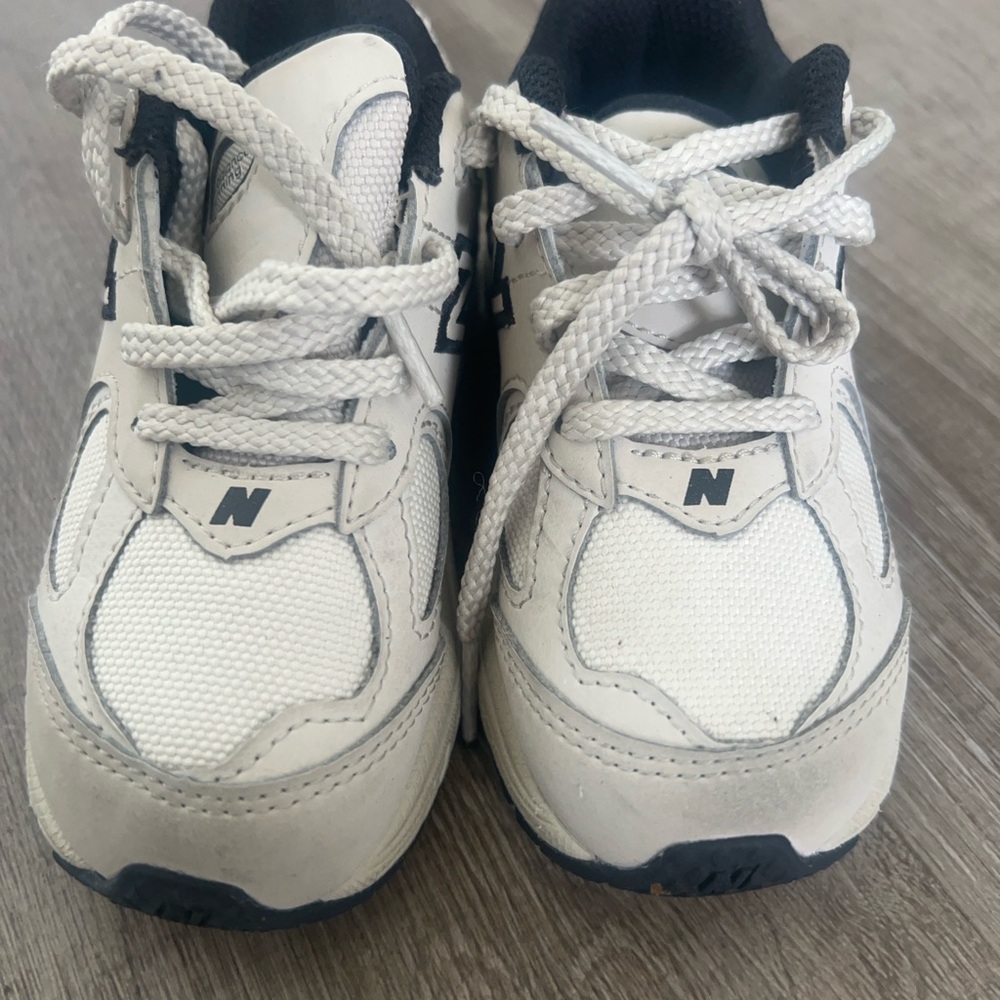New Balance Kids White and Black Sneakers